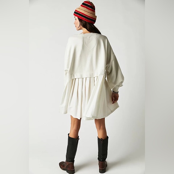 NEW Free People Eleanor Oversized Sweatshirt Tunic Dress - Picture 3 of 15